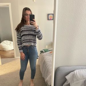 Design lab textured striped sweater